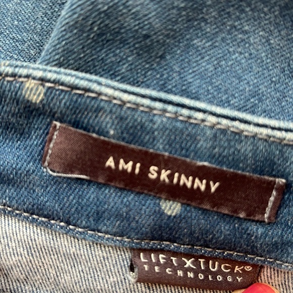 NWT NYDJ jeans women’s size 8 Ami  blue denim mid rise polka dot cotton blend - Picture 10 of 16